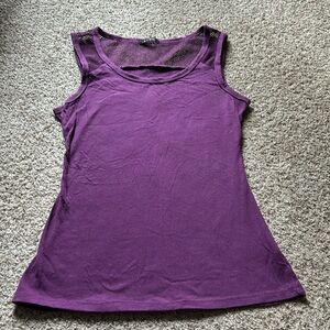 Avon XS Partial Mesh purple Tank Top.